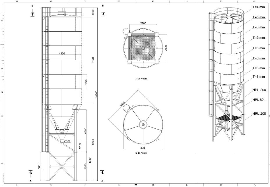bản vẽ thiết kế silo chứa xi măng